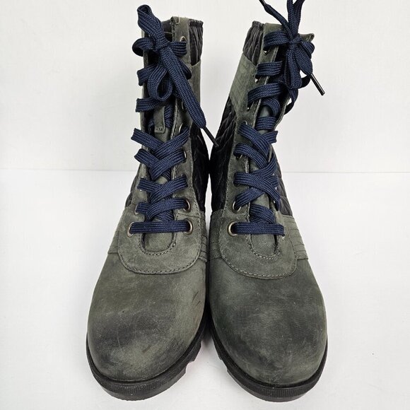 Sorel Lexie Slate Gray/Black Quilted Hidden Wedge Waterproof Boot 10 - Picture 2 of 8